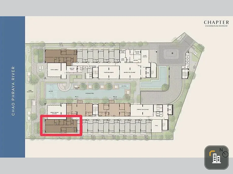 Down payment sale, Chapter Charoenkrung-Riverside, Riverfront room in the middle of the city, river view from the room, interested, reserve now.
