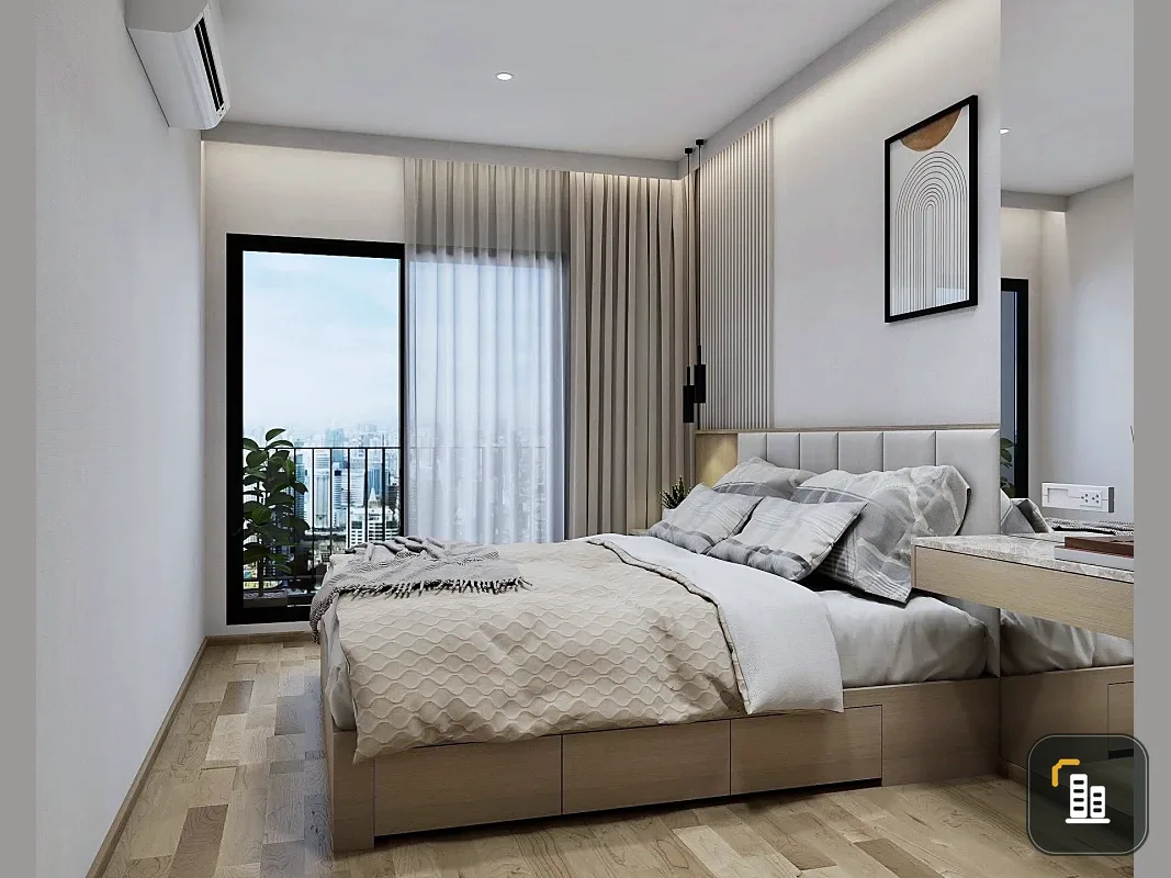 For rent: Life Rama 4 - Asoke, 1 bedroom, 1 bathroom, decorated in a cool tone, comes with complete furniture. Don't miss it!