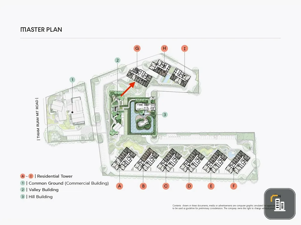 Down payment sale for COBE Ratchada Rama 9, 1 bedroom, 1 bathroom, great location, great common area, reserve now!