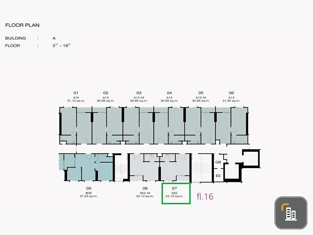 Down payment sale for NUE RIVEREST Ratburana, 16th floor, complete common area, nice room, reserve now, urgent.