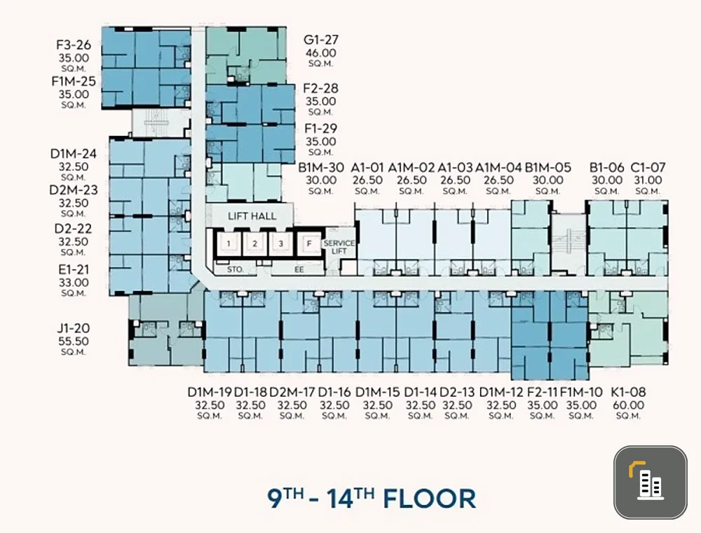 Down payment sale for ASPIRE Vibha-Victory, 14th floor, good project, great location, reserve now, don't miss out, hurry!
