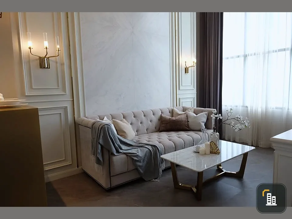 For rent: Knightsbridge Prime Sathorn, 2 bedrooms, 1 bathroom, beautifully decorated with built-in furniture, Modern Luxury style, hurry and reserve n