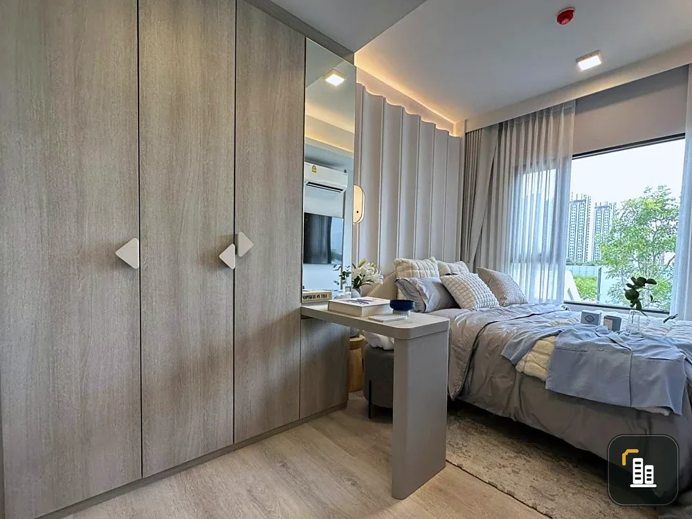 Down payment sale COBE Ratchada-Rama 9, corner room, 1 Bedroom Plus, size 39.38 sq m., with built-in furniture from the project, reserve now.