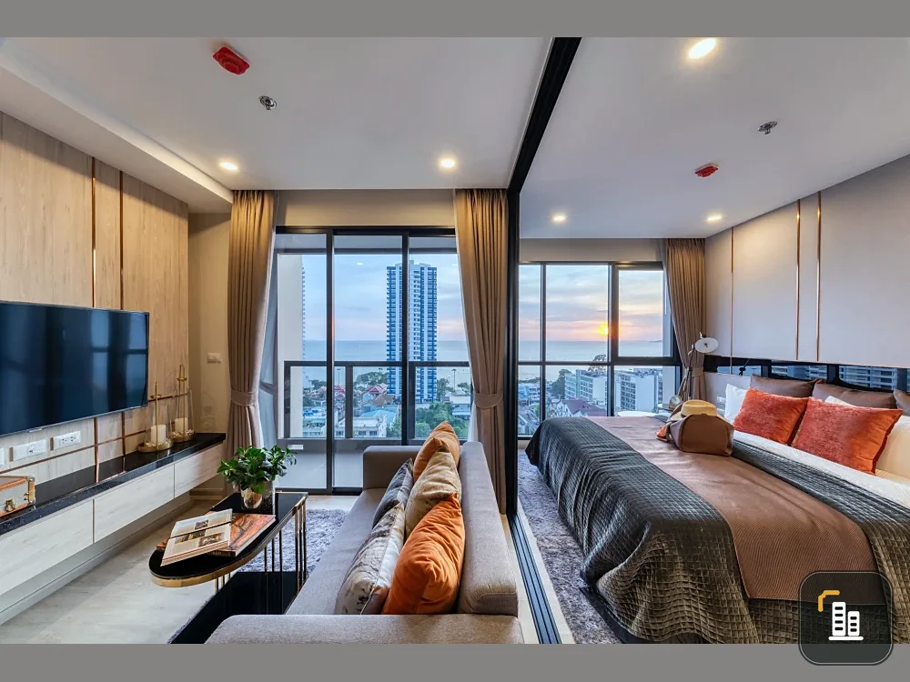 For rent PANORA PATTAYA, one-bedroom room, Sea view, can see the sea from the bedroom, don't miss it.