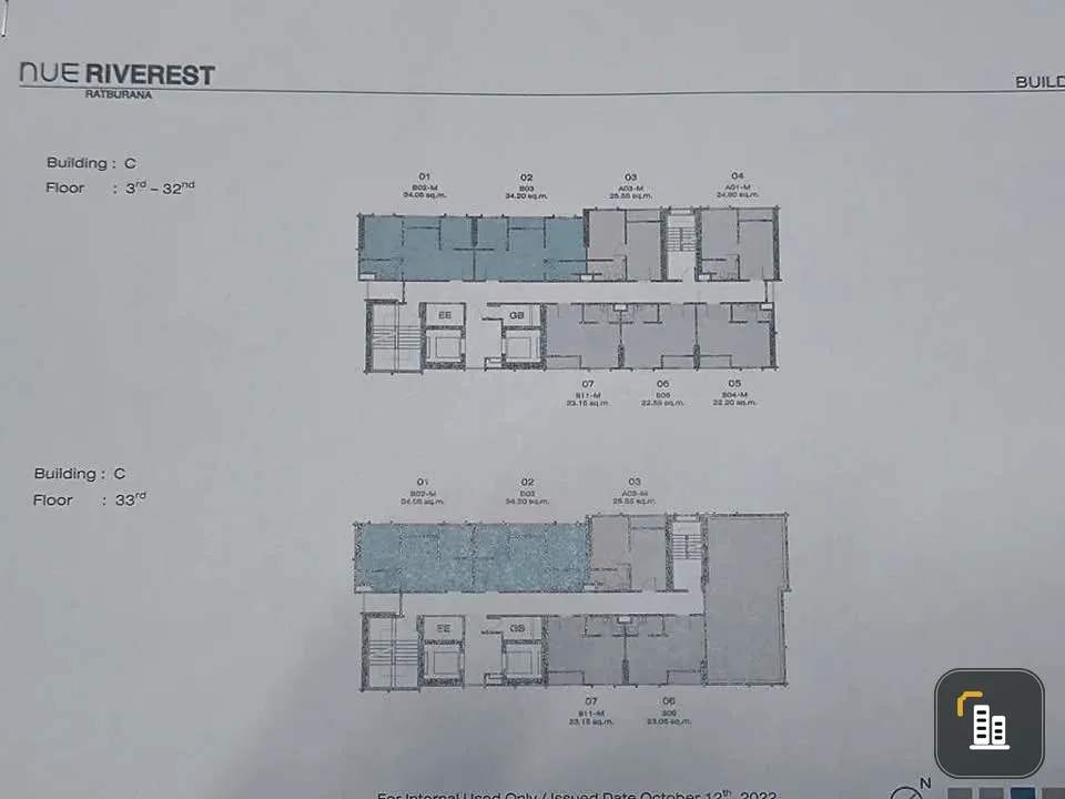 Down payment sale for NUE Riverest Rat Burana, high floor, river view, airy, potential location in Rat Burana area. Reserve now!