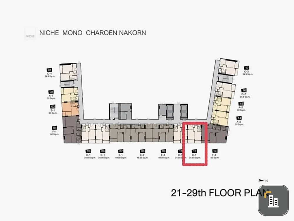 For sale: Niche Mono Charoen Nakorn, a nice room, good location, convenient transportation, comes with complete facilities. Reserve now!