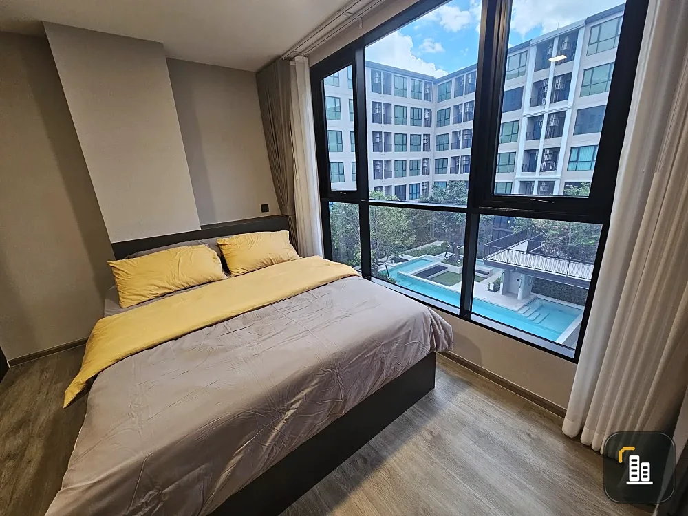 For rent: Atmoz Palacio Lat Phrao Wang Hin, 1 bed plus, 5th floor, swimming pool view, garden view, very good breeze, come and reserve now, don't dela