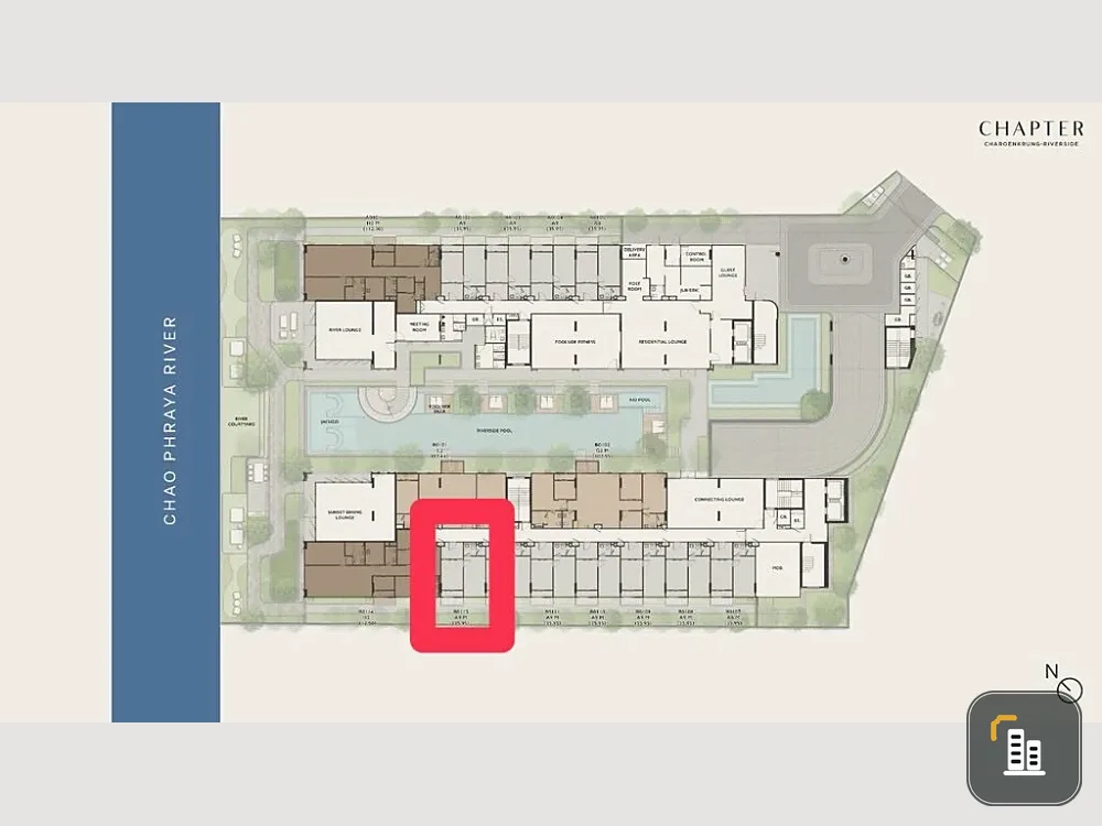 Down payment sale, Chapter Charoenkrung-Riverside, 2nd floor, river view, good project, worth living in, reserve now.