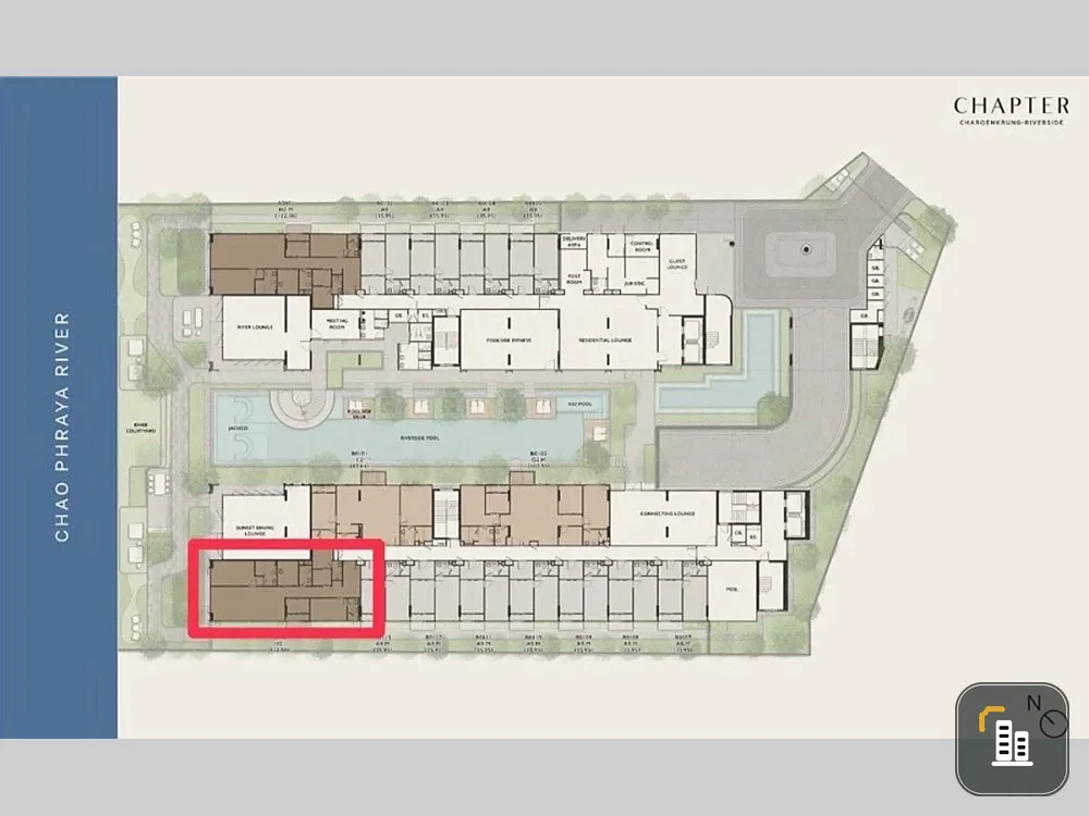 Selling reservation slip for Chapter Charoenkrung Riverside, 2nd floor, spacious room, river view, reserve now, urgent!