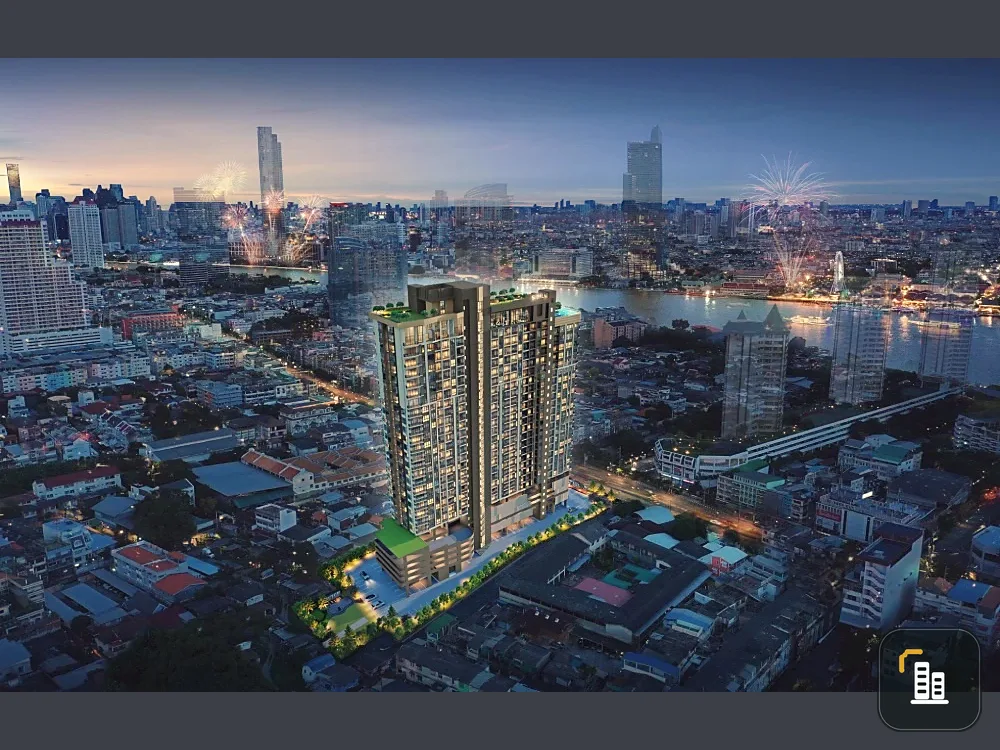 Down payment for sale Supalai Tyme Charoen Nakhon, 9th floor, position 17, river bend view. Interested? Hurry and reserve now!