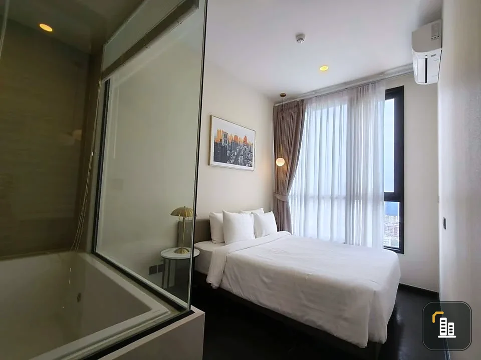 Condo for rent, Park Origin Thonglor, 1 bedroom, 1 bathroom, 32 sq m, with bathtub, 29th floor, high view, come and reserve now.