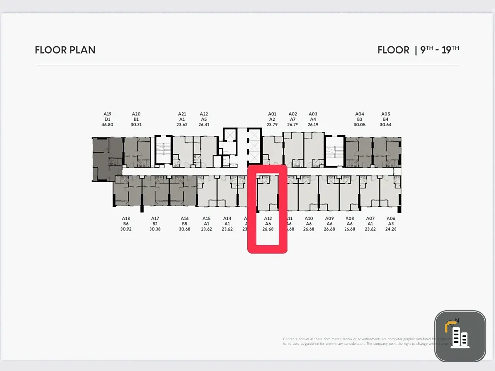 Down payment sale for COBE Kaset Sripatum, a nice room on the 19th floor, good location, convenient transportation, don't miss out on this great deal.