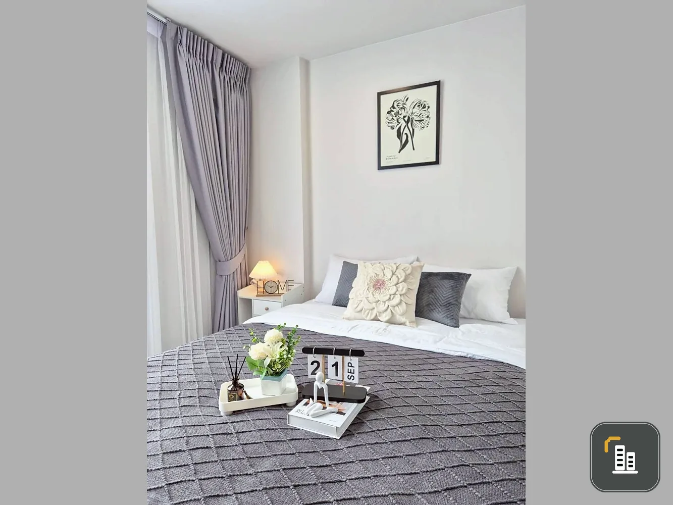 Condo for rent: Atmoz Tropicana Bangna. Fully furnished and ready to move in. White tone, pleasing to the eye. Affordable price. Come reserve now. Don