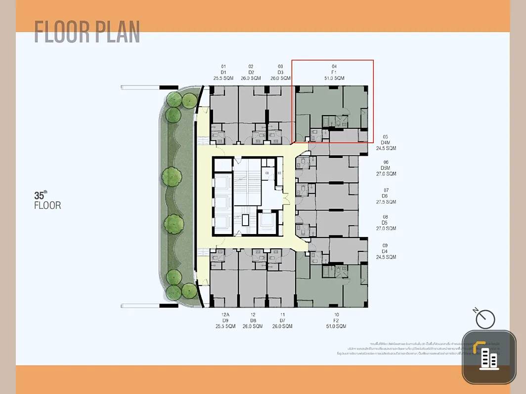 Down payment sale, Culture Thonglor, 35th floor, position 04, high ceiling, airy, if interested, hurry and reserve now.