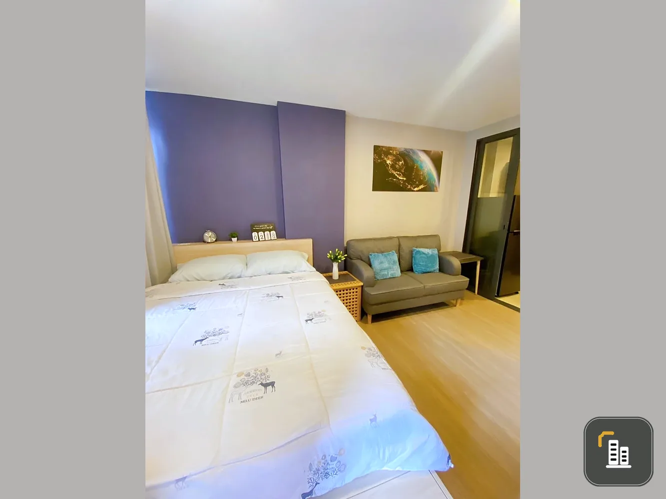 For sale or rent: The MUVE Bangna, 1 bedroom, 1 bathroom, 7th floor, decorated in a controlled tone, comes with complete furniture. Reserve now!