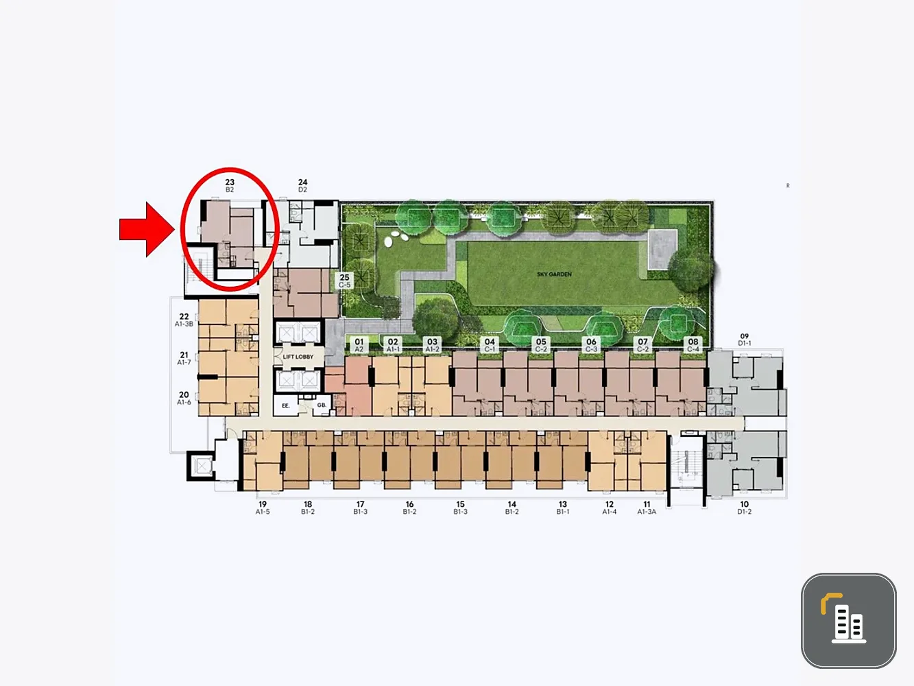 Down payment sale for FLEXI Riverview–Charoennakorn. “No adjoining rooms”. Surrounded by no noise from neighbors. Come reserve now.