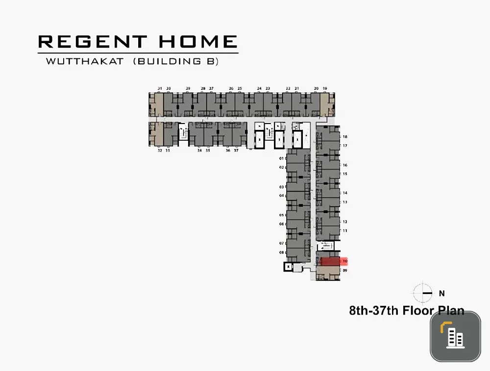Down payment sale for Regent Home Wutthakat, 11th floor, with a view and a great price. Become the owner today. Don't miss out!