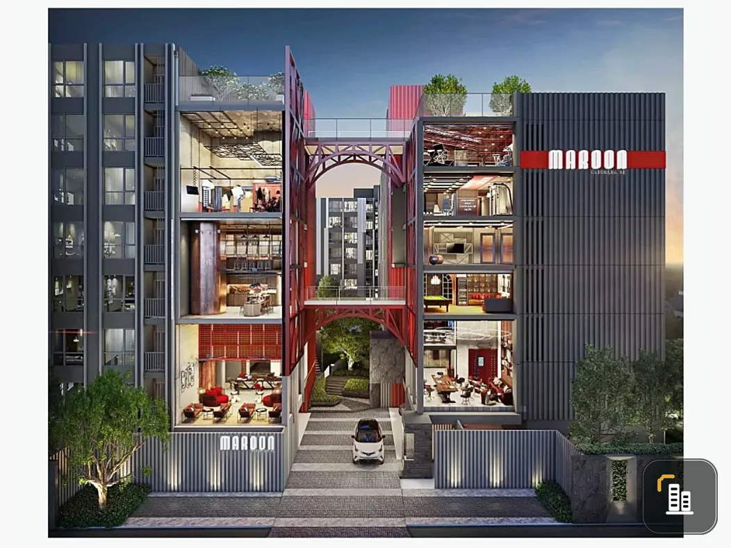 Condo for sale, Maroon Ratchada 32, 3rd floor, closed kitchen with balcony, comes with amenities, good price, reserve now!