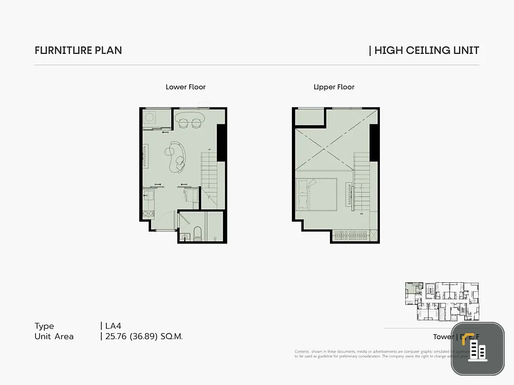 Down payment sale for COBE Ratchada Rama 9, 26th floor, beautiful view, good project, worth living in, reserve now, urgent.