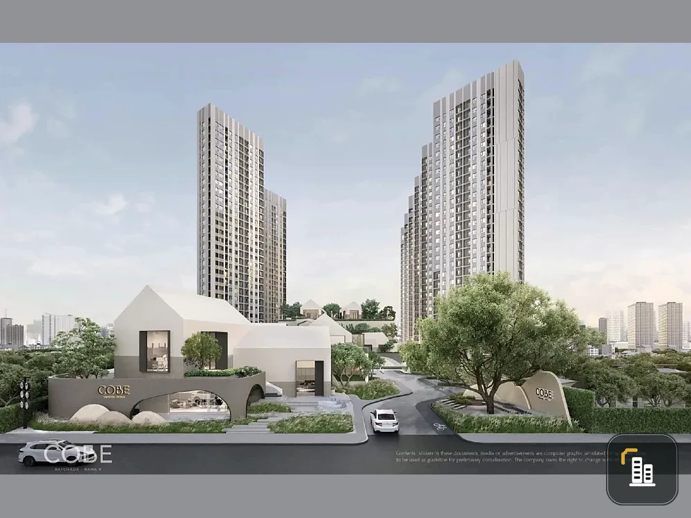 Down payment sale for COBE Ratchada Rama 9, spacious room, lots of usable space, 15th floor, good location, complete facilities, reserve now!