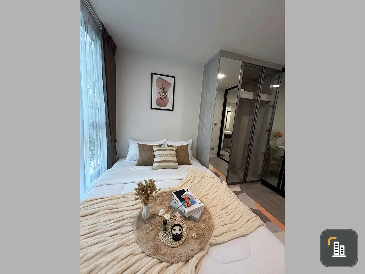 For rent condo Atmoz Tropicana Bangna, a beautifully decorated room with complete furniture and appliances. Hurry and reserve before you miss your cha