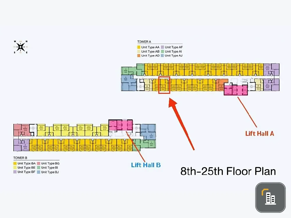Down payment sale for Noww Mega, 16th floor, good project, complete common area, reserve now, don't miss out.