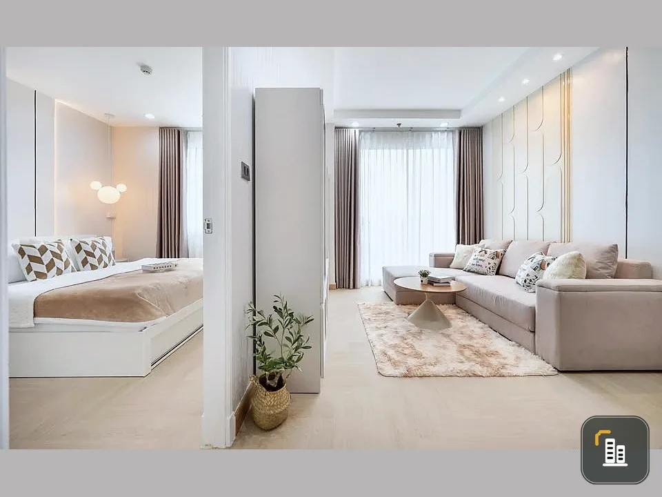 Selling a large 47 sq m Supalai Wellington unit with a spacious living room and unobstructed view from the 6th floor. Fully furnished with appliances,