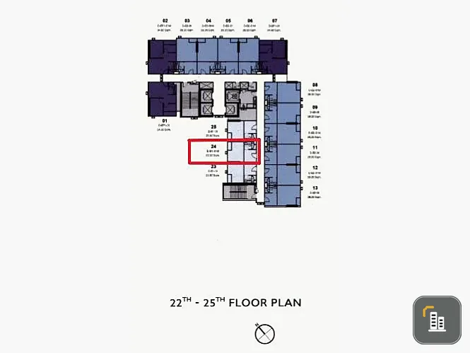 Selling down payment for Origin Play Bangkhunnon Triple Station, 1 Bedroom Duo Compact unit, 24th floor, high floor with great view. Buy now!