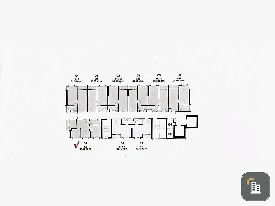 For sale: New Riverrest Ratchaburana, Building A. Closed kitchen, balcony, beautiful layout, no shared walls with neighbors.