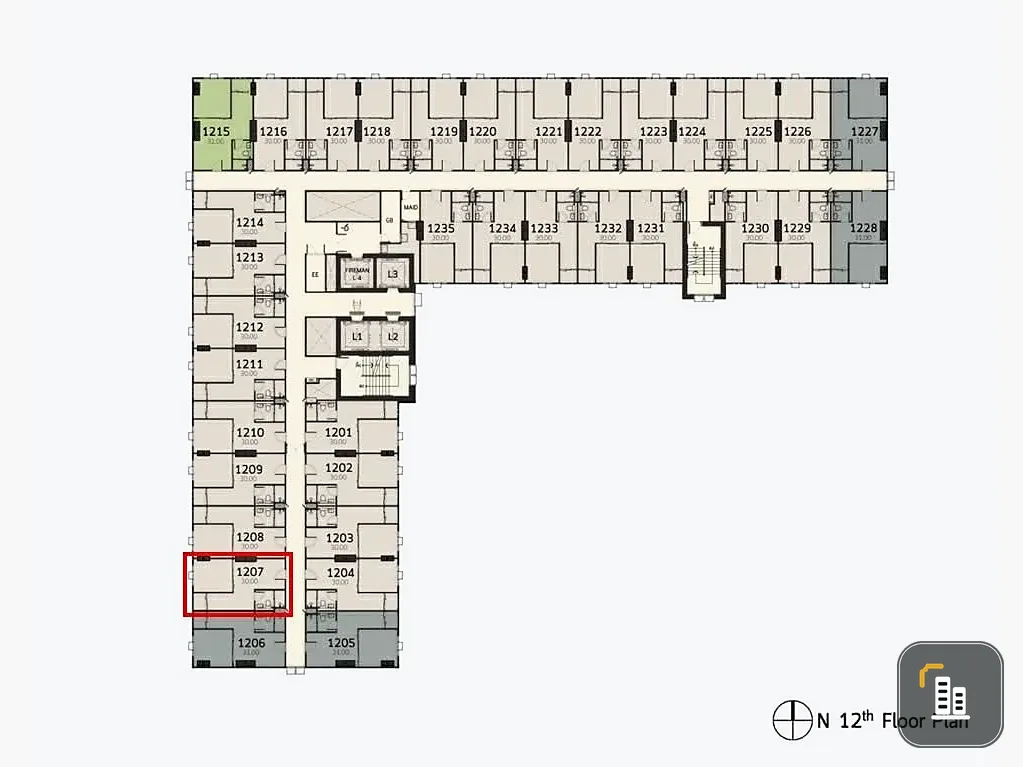 Selling down payment for Terra Residence II, 12th floor. Excellent project with complete facilities. Book now! Urgent!