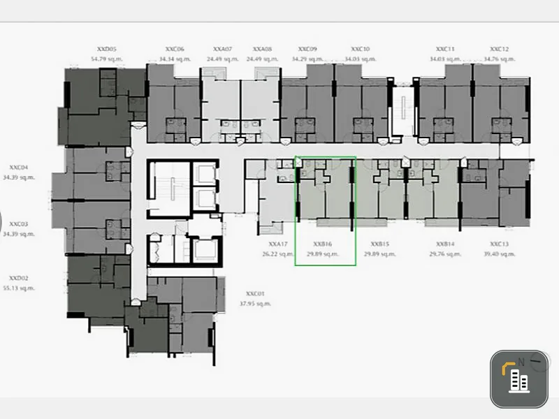 Don't miss it, sell down payment, Centric Ratchayothin, 1 Bedroom, 14th floor, Room B16, Area 30.29 sq.m., 1 bedroom, 1 bathroom