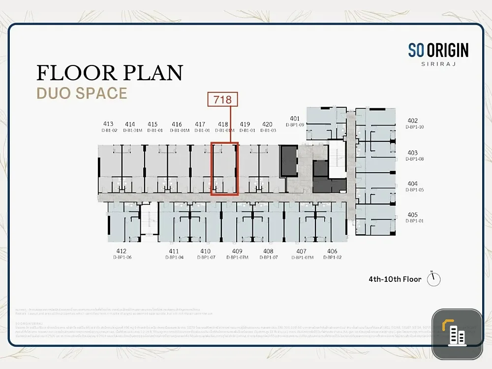 Selling a SO Origin Siriraj 1-bedroom, 1-bathroom unit. High ceilings, spacious and airy. Fully furnished with complete amenities. Book now!