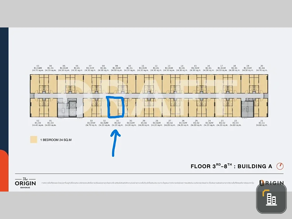 Selling down payment for The Origin Bangkae, pool view unit, not next to the elevator, shops on the ground floor. First come, first served.