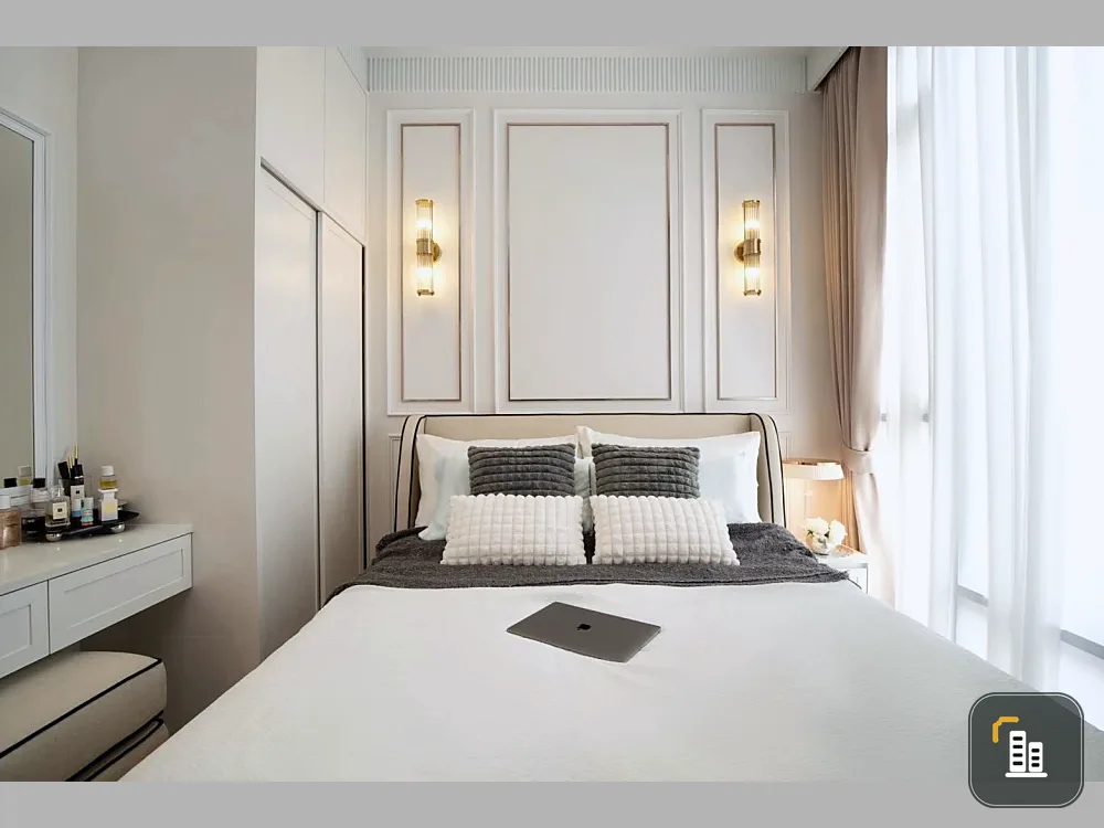 Selling The Address Siam-Ratchathewi. Unobstructed view, good ventilation all day. Built-in furniture throughout, premium materials. A must-book!