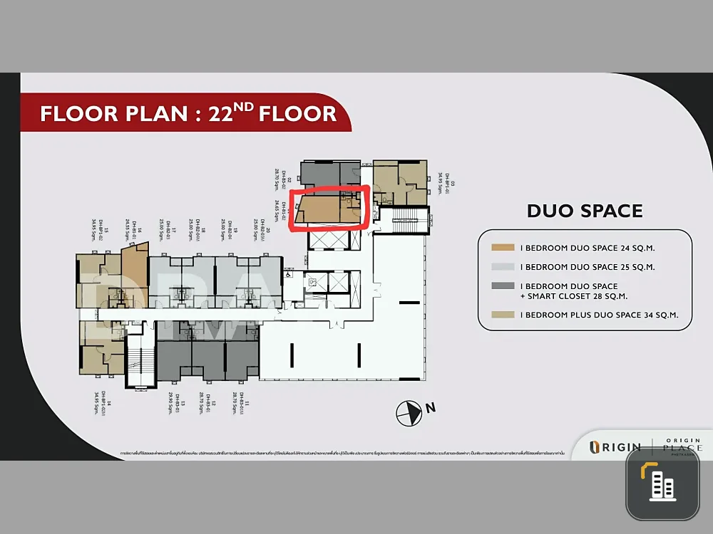 Selling down payment for Origin Place Phetkasem, 22nd floor unit, beautiful unblocked view, full amenities. Book now!