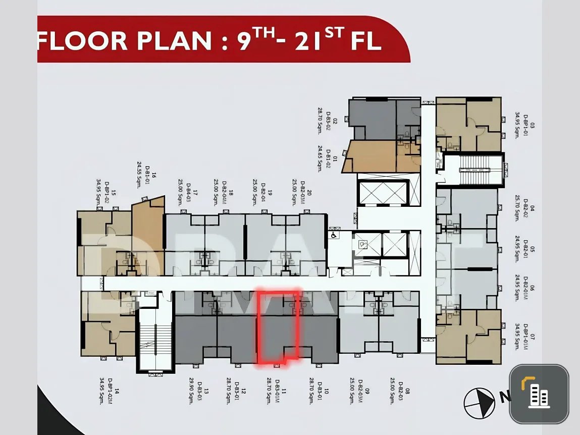 Selling down payment for Origin Place Phetkasem, 19th floor, unit 11. A great project, worth living in. Book now!