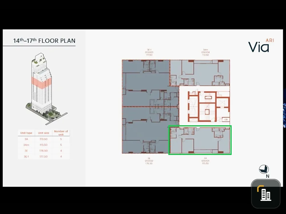 Selling a Via ARI condo in Ari, 113.5 sq m. This is a very rare find, a spacious 3-bedroom, 3-bathroom unit. Book now!