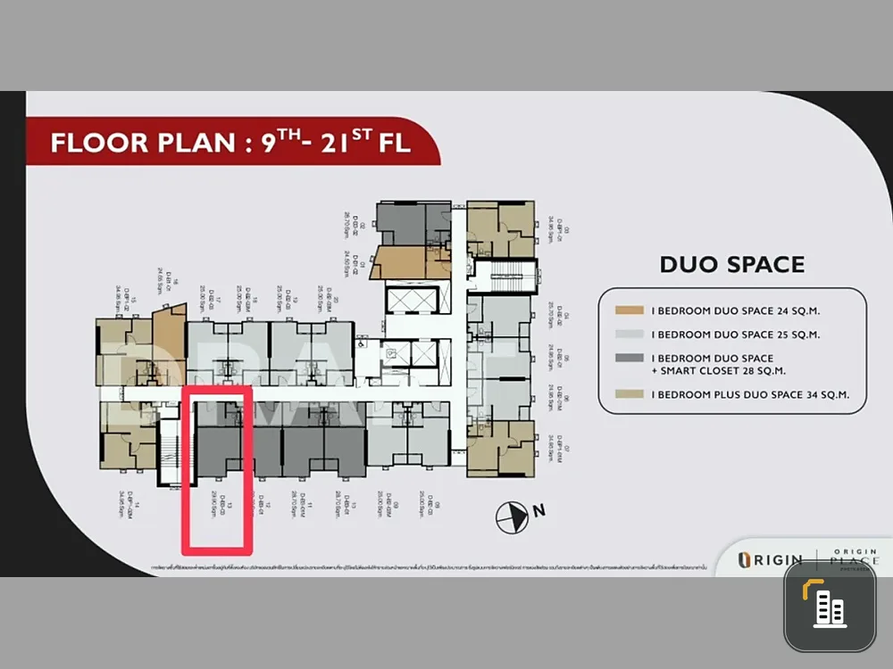 Selling down payment for Origin Place Phetkasem, 20th floor. A great project, worth living in. Book now!