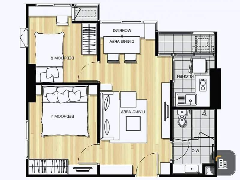 Released for sale U Delight 3 Prachachuen Bangsue, spacious room, 2 bedrooms, 1 bathroom, can accommodate many people comfortably. Hurry up to reserve.