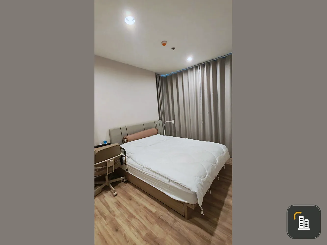 Condo Niche Mono Sukhumvit Bearing, beautiful room, view facing towards the three-headed elephant, convenient travel, near BTS Bearing.