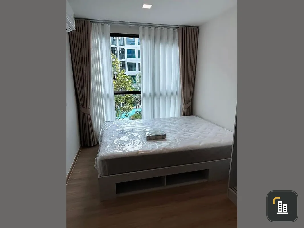 For rent: Kave Luminous Bangmod, pool view, shaded by trees, fully furnished with appliances. Don't miss out!