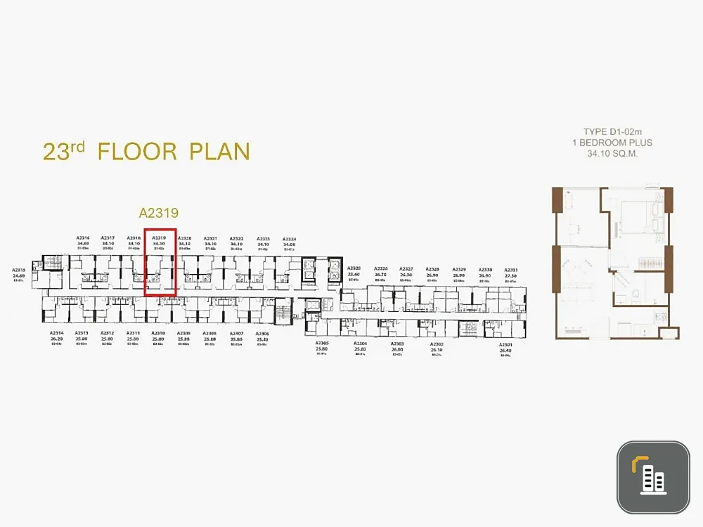 Selling down payment for Modiz Voyage Srinakarin, a rare high-floor unit, free from traffic noise, with an unobstructed view, facing north, and stayin