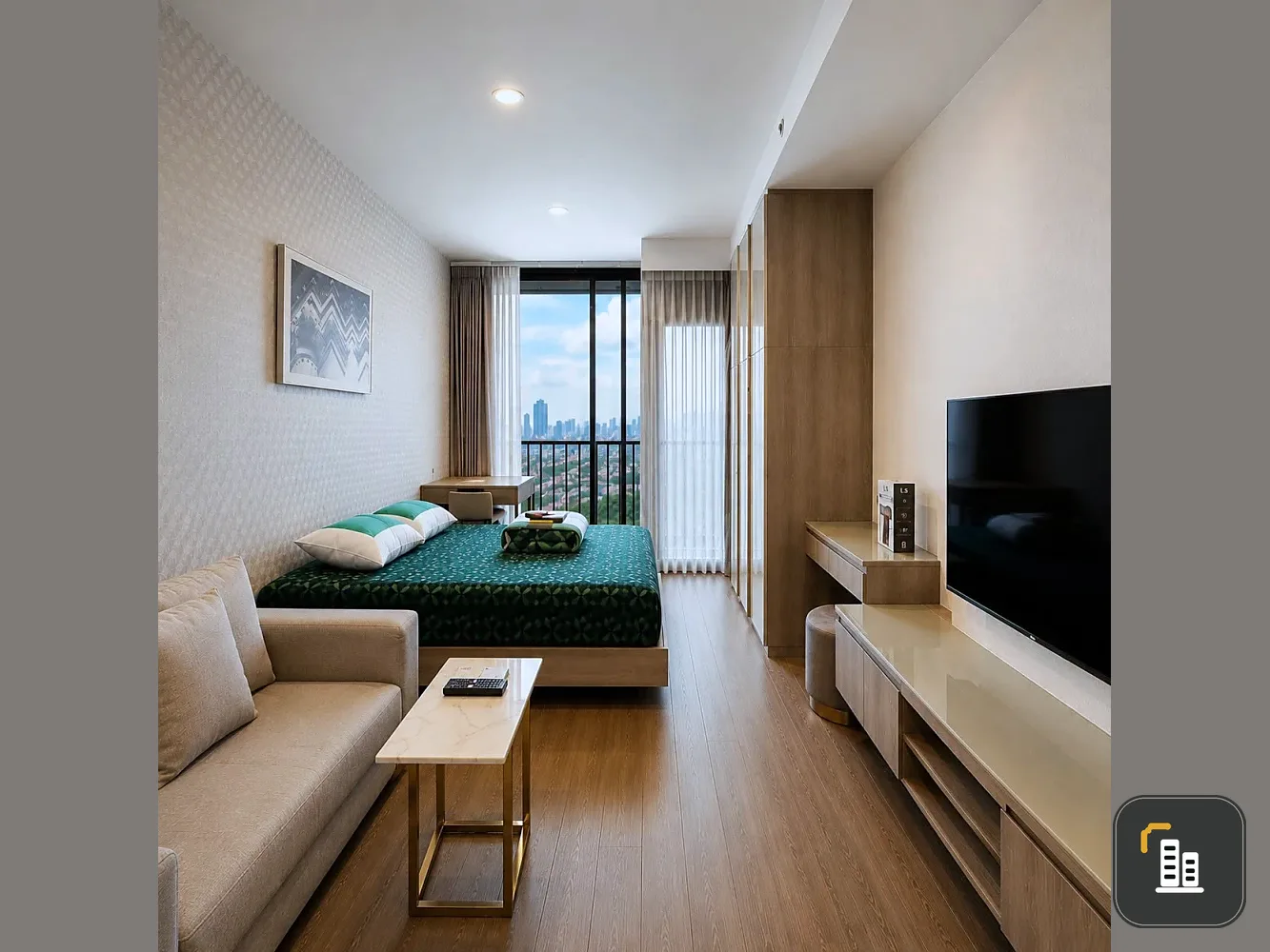 Condo for rent at Park Origin Phaya Thai. Ready to move in, 20th floor, beautiful view, great atmosphere. Fully furnished, just bring your suitcase an