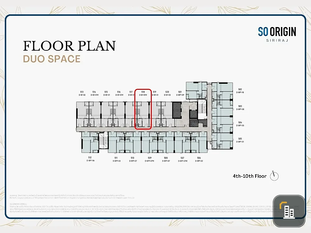 Selling a DUO SPACE condo unit at SO Origin Sirira. High ceilings (4.20 meters). Convenient and complete amenities. Buy now!