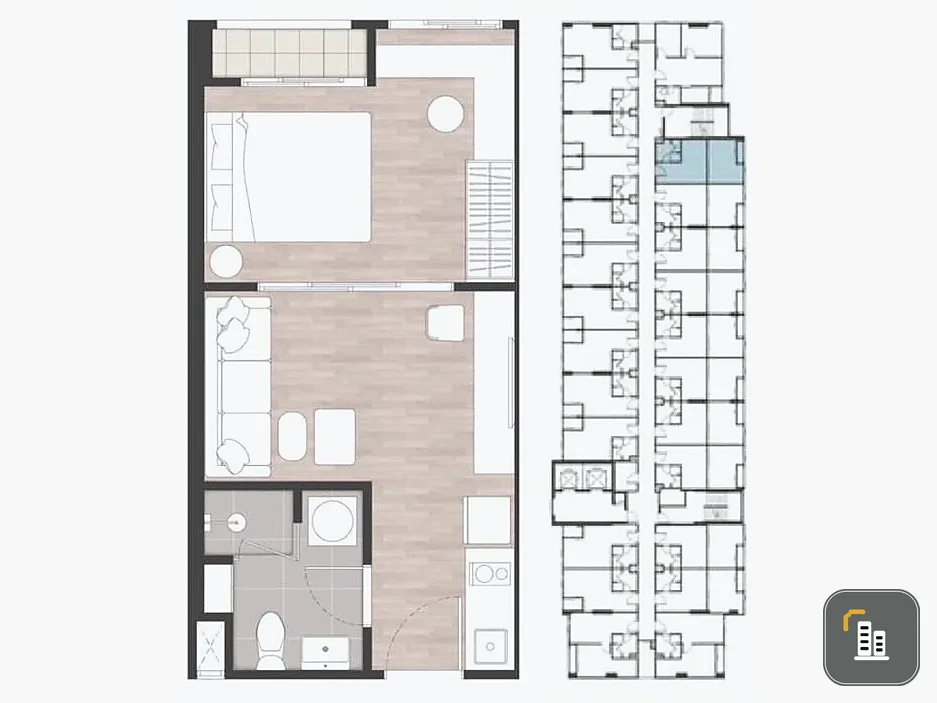 Selling down payment PLACE 168 Wutthakat, 8th floor room in a good location, lots of usable space. Well, what are you waiting for?