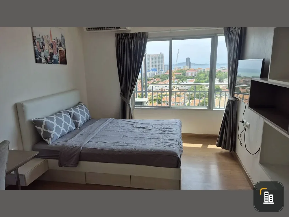 For rent: Supalai Marey Pattaya, high-floor unit with stunning sea view, fully furnished. Don't miss out!