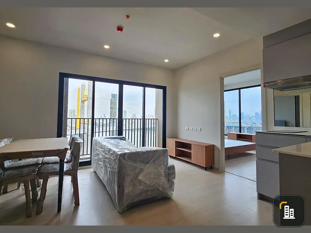 Selling NUE RIVEREST Ratchaburana, corner unit, north facing, front building next to the river, wide frontage, river view towards Rama IX Bridge and c