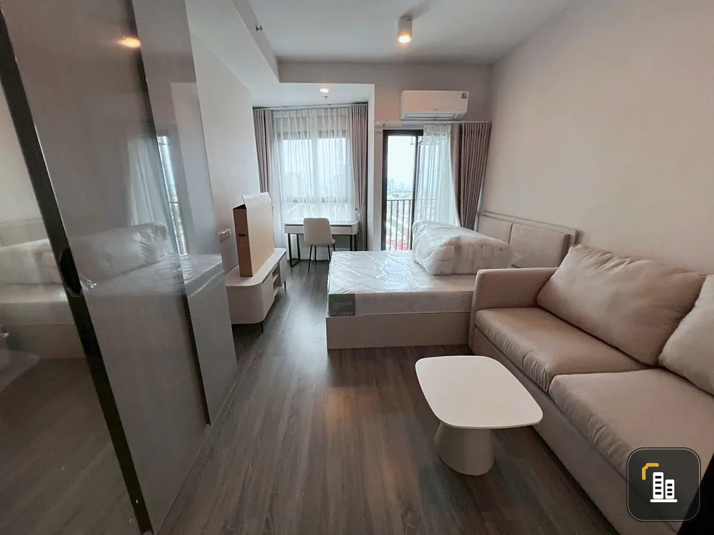 Condo for rent: Ideo Ramkhamhaeng - Lamsali Station, studio room, 25th floor, high floor with great view, fully furnished with appliances. Book now!