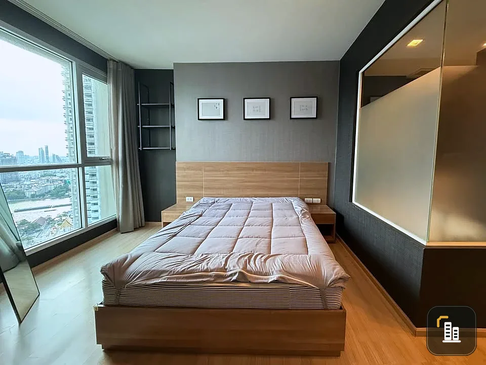 For rent: RHYTHM SATHORN, 29th floor, very high floor, river view, fully furnished. Just bring your belongings and move in.
