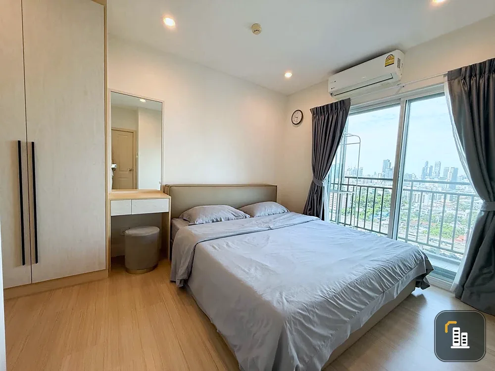 For rent: Supalai Veranda Rama 9, spacious room, 17th floor, great view, fully furnished with appliances. Convenient and complete in one place. Book n